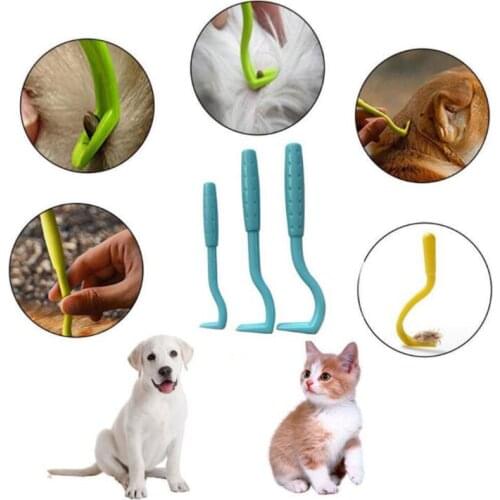 3pcs Dog Cat Puller Insect Pet Cleaning Grooming Combs Hook Flea Remover Horse Clip Animal Tick Tweezer Scratching Device