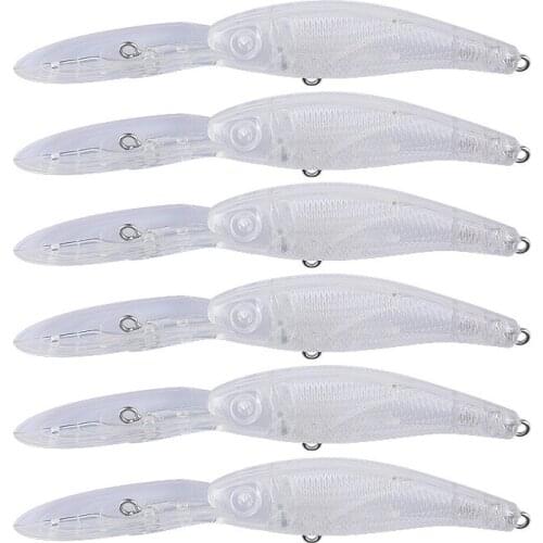 9.7cm/5.6g 50pcs Blank Unpainted Bait DIY Minnow Crankbait wobbler Unpainted Lure Freshwater Fishing Blank Hard Lures Isca Pesca