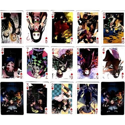 Anime Agatsuma Zenitsu Kamado Tanjirou Demon Slayer Kimetsu No Yaiba Family Board Games Props Poker Toys Gift