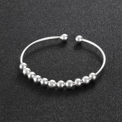 Beads Bracelet & Bangle 100% Stainless Steel 2mm Thick Cuff Bracelets Fashion Women Jewelry 56mm