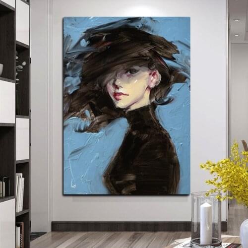 Girl Room Decor Canvas Painting Modern Fashion Wall Posters Woman Female Figure Prints On Loft Frameless