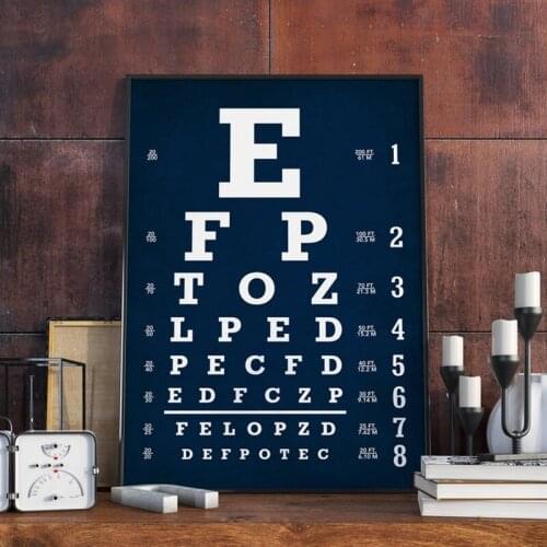 Snellen Eye Chart Canvas Painting Wall Pictures Eye Doctor Gifts Vintage Optometry Eye Chart Art Prints Eye Clinic Decor