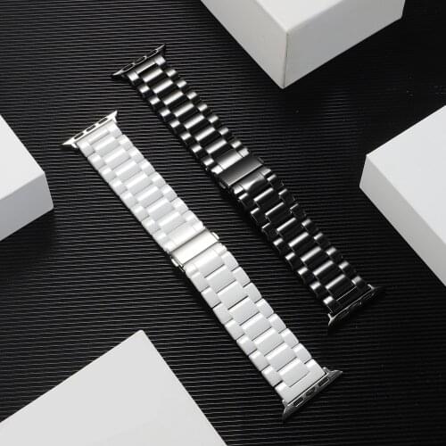 Ceramic Watchband for Apple Watch band 44mm 42mm Smart Watch Link Strap Bracelet Ceramic strap for iWatch series 5 4 3 40mm 38mm