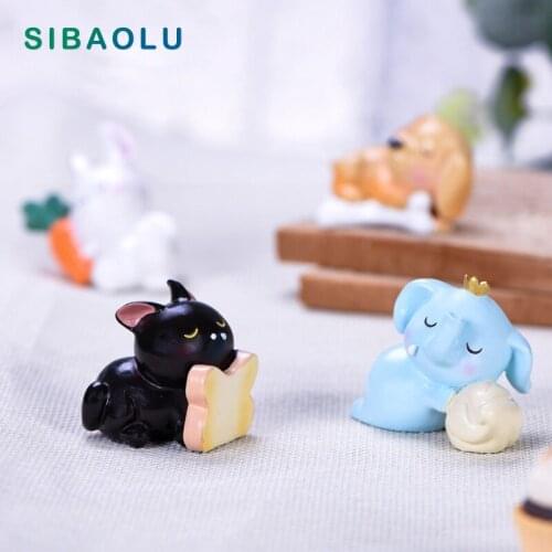 Cat Dog Elephant Deer Rabbit Figurine Animal Model Landscape DIY Home Decor Miniature Fairy Garden Decoration Accessories Modern