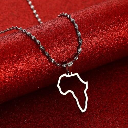 Africa Map Pendant Necklace Jewelry Ghana Nigeria Congo Sudan Somalia Uganda Zimbabwe Zambia Liberia