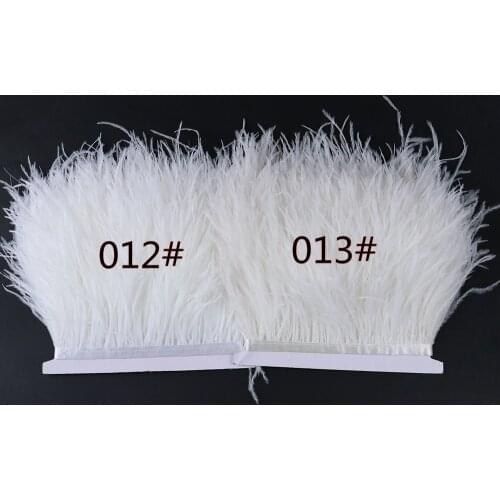 10 Meter White Ostrich feather Trims Ribbon Dyed Real Decoration Fringe 8-10CM feathers for crafts Dress/skirt Sewing Accessory