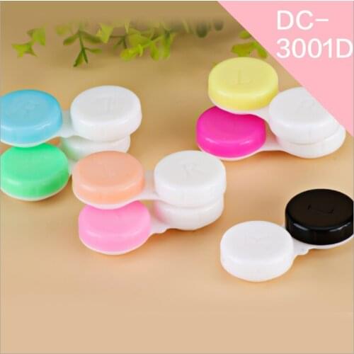 LIUSVENTINA Portable Wholesale Solid Cute Simple Contact Lens Case for Color Lenses Gift for Girls 20pcs/lot Random Mix Color