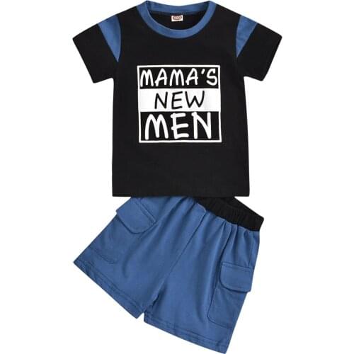 Ma&Baby 1-5Y Summer Toddler Kid Baby Boy Clothes Set Funny Letter T shirt Shorts Outfits Child Costumes