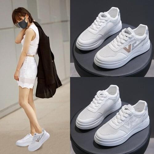 Little white shoes womens summer thin section 2021 summer new white shoes mesh breathable all-match sports net shoes