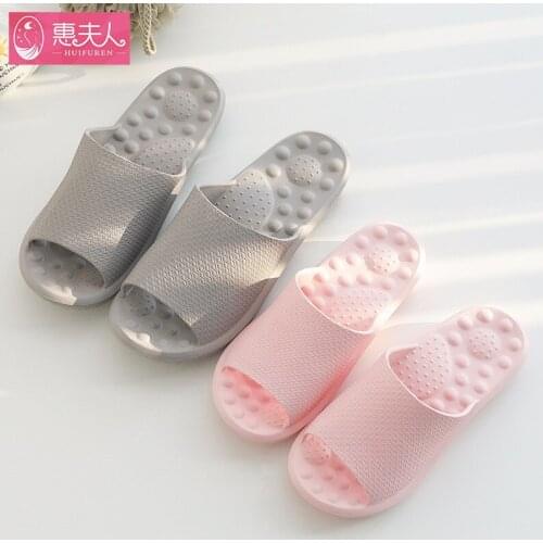 Massage Bathroom Slippers Women Indoor Household Non-slip Bath EVA Soft Bottom Slippers Men Shoes Indoor Slippers