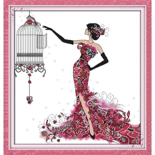 Cage Of Grace DIY Kit Chinese Cross Stitch Patterns On Canvas Embroidery Needlework Sets Counting Patterns DMC 14CT Home Decor