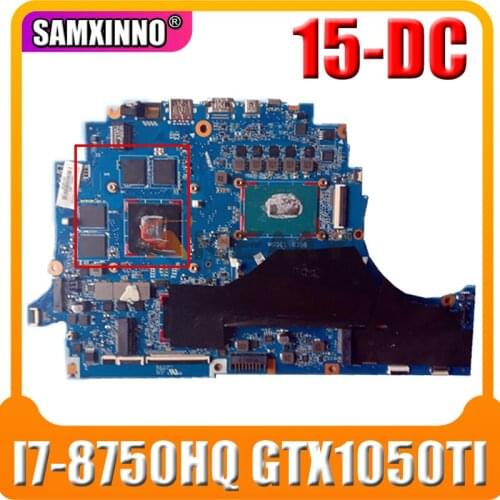 Original For HP Omen 15-DC Laptop Motherboard DAG3DBMB8D0 TPN-Q211 SR3YY I7-8750HQ CPU GTX1050TI DDR4 MB 100% Tested Fast Ship