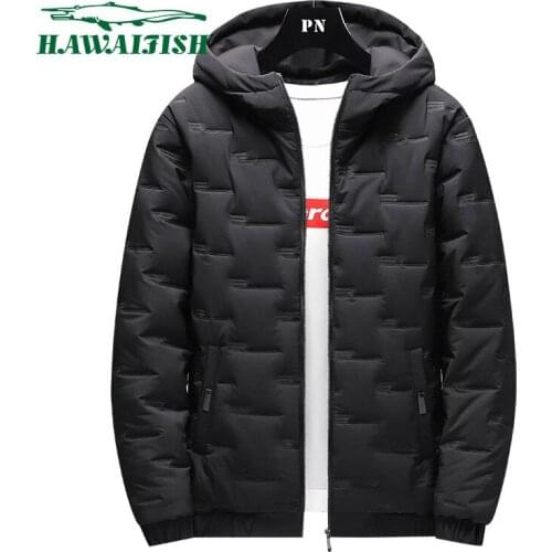 Hawaifish parka men 2021 Autumn winter solid color fashion high quality clothes youth student casual hood hot sale jacket men