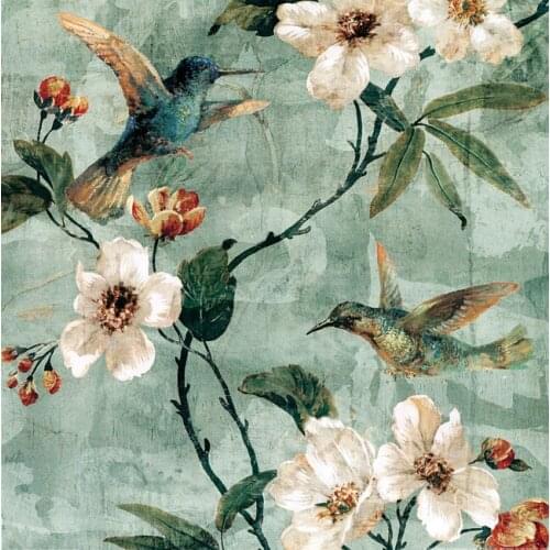 Pastoral europe blue birds white flower scenery oil painting canvas printings printed on canvas wall art decoration pictures