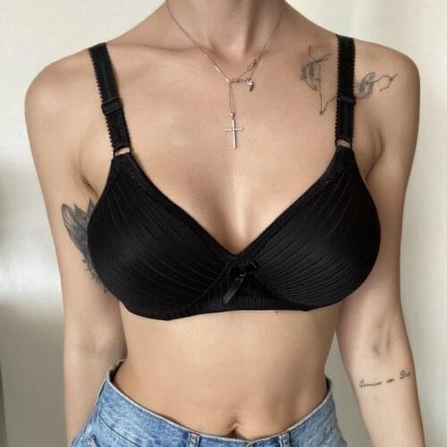 Sexy Women Plus Size Bras for Push Up Fashion Bow Brassiere Female Daily Gather Bra Top Wireless Simplicity Lingerie 2021