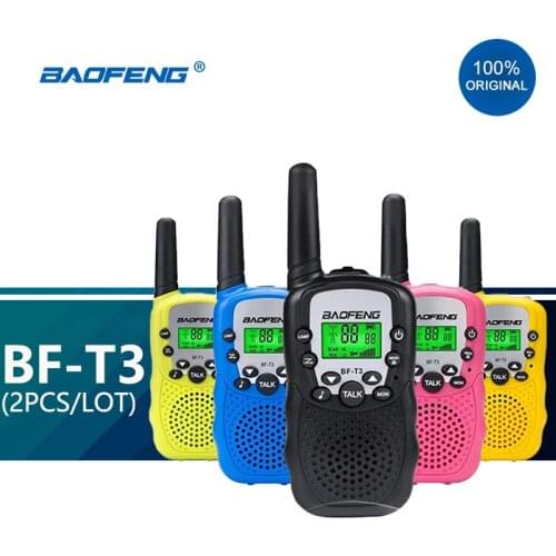 2pcs/lot Baofeng T3 Children Mini Walkie Talkie Kids Radio Toy Woki Toki BF-T3 For Kid Gift BF T3 Portable Two-Way Transceiver