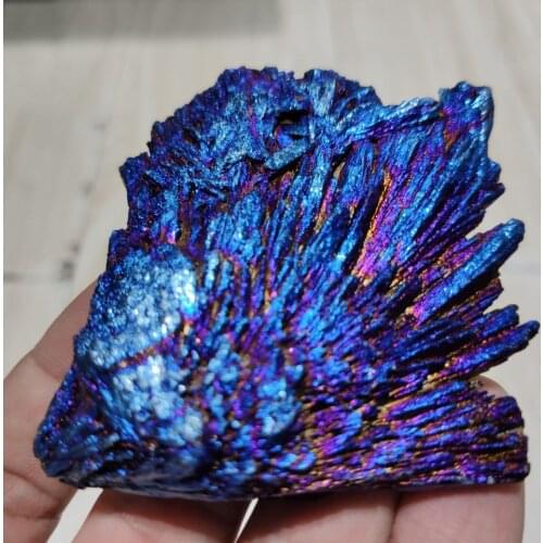 Natural stones and minerals black tourmaline rough stone electroplated crystal