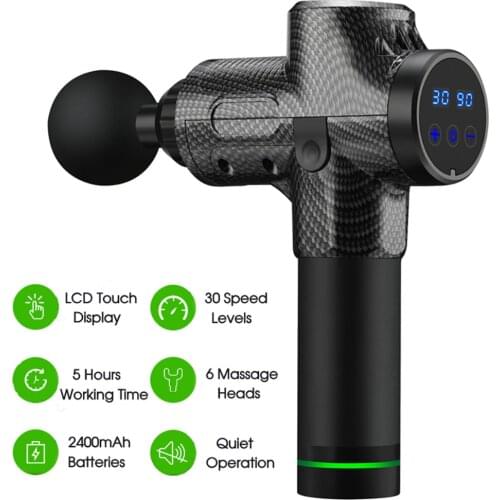 Professional Fascial 30 Speed Massage Gun Sport Relaxation Fitness EMS Muscle Stimulator Handheld Massager