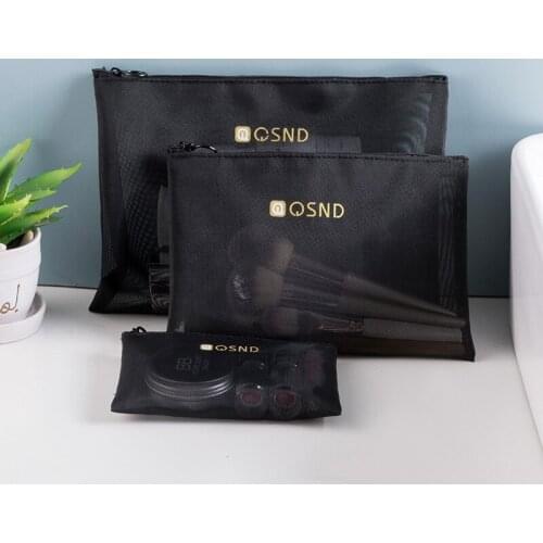 Simple Fashion Mesh Cosmetic Bag For Women S/M/L Set Makeup Bag Lipstick Bag Travel Organizer Makeup Organizer Cosmetics Pouch