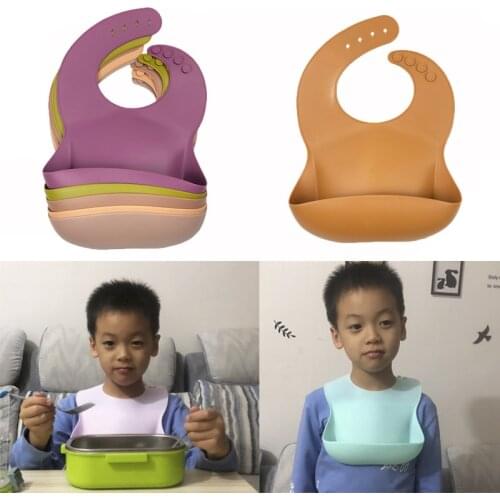 Silicone baby bib to eat children waterproof solid food pocket baby feeding bavoir bavaglini neonato bavette souple slabbertje