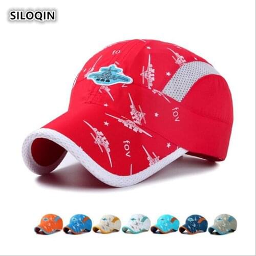 SILOQIN Summer Boys Girls Adjustable Size Quick-drying Baseball Cap Mesh Breathable Travel Sunscreen Letter Cartoon Visor Hats