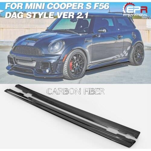 Car Styling 2Pcs For F56 Mini Cooper S Carbon Fiber Bumper Vent Glossy Finish Front Air Duct Tuning Air Intake Body Kit Part