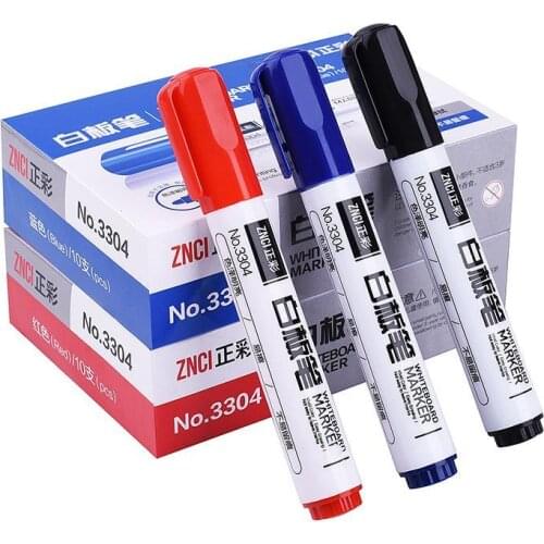 10pcs/lot Erasable Whiteboard Pen School Art Supplies Markers Brush Pen Fineliner Permanent Marker Marker Sharpie 04305