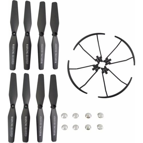 VISUO XS809 XS809S XS809W XS809HW 8PCS Propeller +4PCS Protective Cover Drone Blade Protector Black