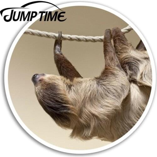 Jump Time for Lazy Sloth Vinyl Stickers Funny Animal Sticker Laptop Luggage Bumper Trunk Window Decal Car Accessories