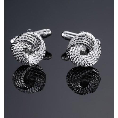 DY new High grade brand Brass material Silvery Spiral Twist Cufflinks Mens French shirt Cufflinks free shipping