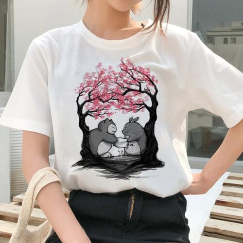 Female T-shirt Totoro Spirits Leave T-shirt Studio Ghibli Viper Japanese Cartoon Anime Miyazaki Clothes Graphics T-shirt Female