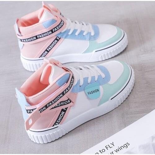 Fashion Autumn Winter Breathable Casual High-top Shoes Super Fire Chi Smoked Womens Shoes Plus Velvet Tide Shoes Student Shoes