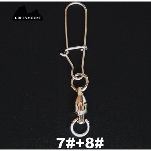 1piece Fishing BALL bearing swivels with snap fishing connector 7#+8#easy lock