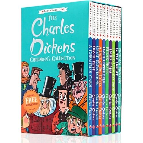 10 Books Gift Box Set The Charles Dickens English Storybook Children Reading Book Kids Learning