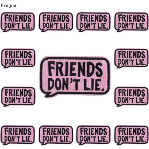Prajna 10PCS Friends Don't Tie Patch Cartoon Letter Embroidered Patches On Clothes Iron On Patches For Clothing Letter Badges