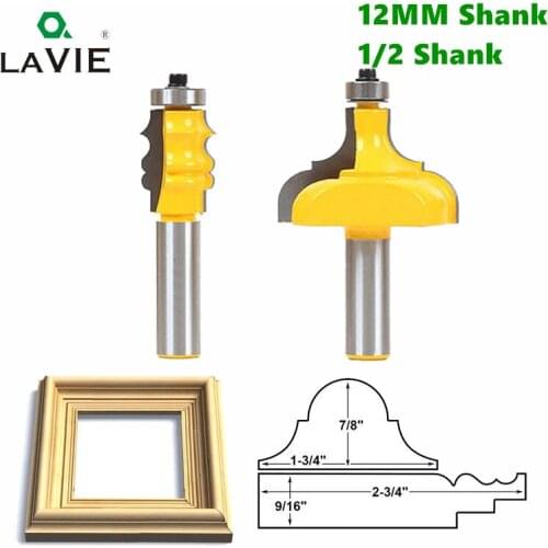 2pcs 1/2 or 12mm Shank Picture Frame Router Bits Tenon Cutter C3 Carbide Line Bit Woodworking Milling Cutter for Wood