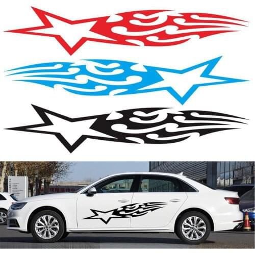 2PCS Car Star Flame Sticker Car Body Sticker Side Door Sticker Lace Decoration Vinyl Decal Car Styling Automobile Accessories