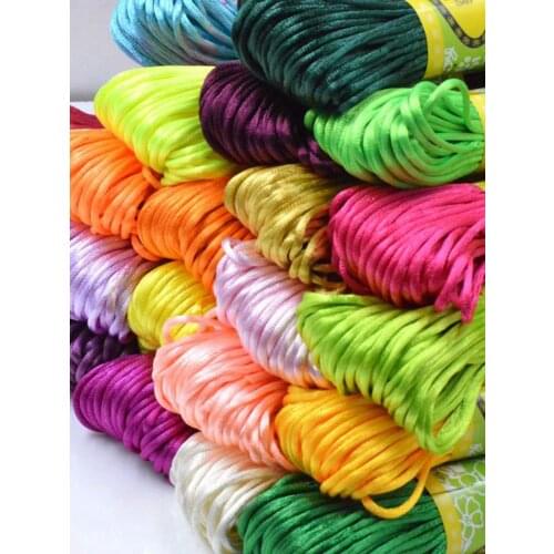 20 Meter 2.5mm Braided Macrame Satin Silk Cord Chinese Knot Nylon Rattail Thread