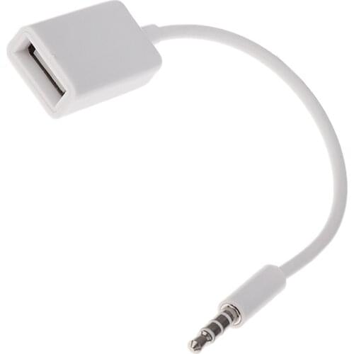 3.5mm Male AUX Stereo Music Audio Plug Jack To USB 2.0 Female Converter Charger Cable for Car MP3 Use for vehicle navigation