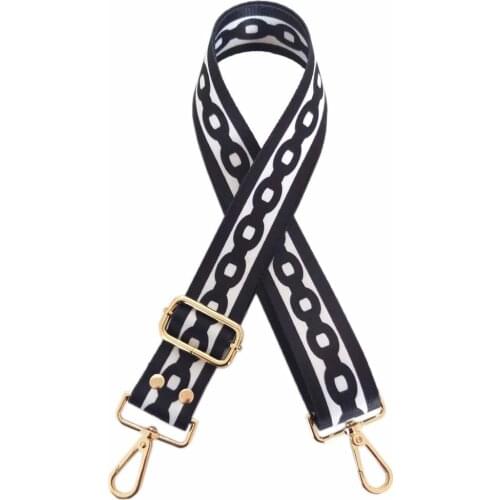 Polyester Column Handle 120x4 cm Black Chain Gold Metal