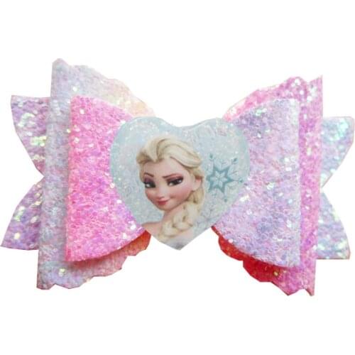 Disney Princess doll Accessory hair clip girl cartoon hair pin Frozen Elsa doll Bow hair clip