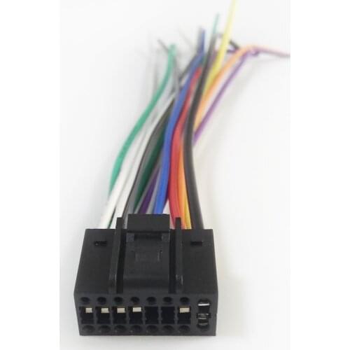 Biurlink 2Pcs Car Radio Stereo Harness Cable Adapter For Kenwood Stereo Wire 16Pin Socket