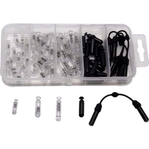 CATCHSIF 86pcs Plastic jig Rattlers baits Transparent Black and Double ADD Sound to fishing LureS