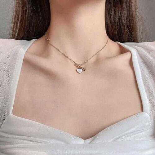 Fashion One Arrow Through Heart Igirl Pendant Necklace for Women girl Clavicle Chain Aesthetic Cute Elegant Neck Chain Necklace