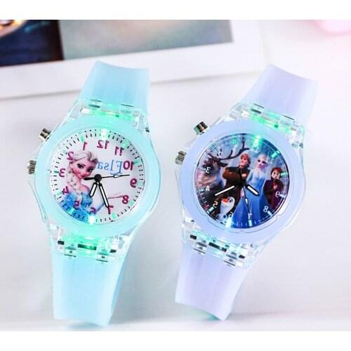 Disney Frozen Watch Fashion Princess Wristwatch Childrens Toys for Girls Cute Leather Quartz Birthday Gifts Watchs New Year Toy