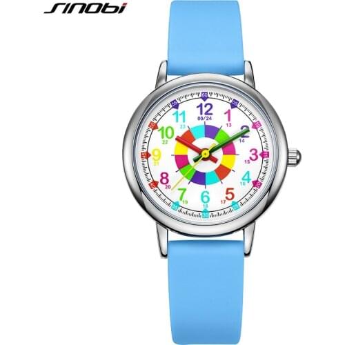 SINOBI New Creative Design Young Girl Watches Blue Rubber Women Quartz Wristwatches Fashion Sports Woman Clock Relogio Feminino