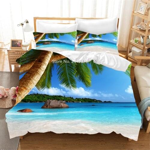 Home Textile Marine Animal Undersea World Beautiful Print Bedroom Decoration Adult Children Down Quilt Quilt Pillowcase Bedding