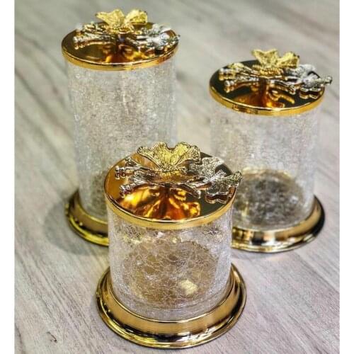 High Quality Ceramic Handcraft Luxury 3PCS JAR Set Storage Box Tea Coffee Sugar Bowl Kitchen Food Container Airtight Bottle Lid