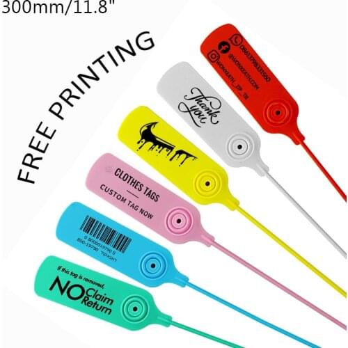 100 Custom Clothing Hang Tags Personalized Plastic Security Print Garment Shoe Clothes Product Logo Gift Tag Label 300mm/11.8"