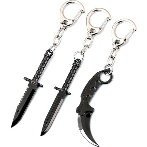 Hot Game Karambit M9 Dagger Claw Model Keychain 6.5cm Pendant Necklace Jewelry Collections